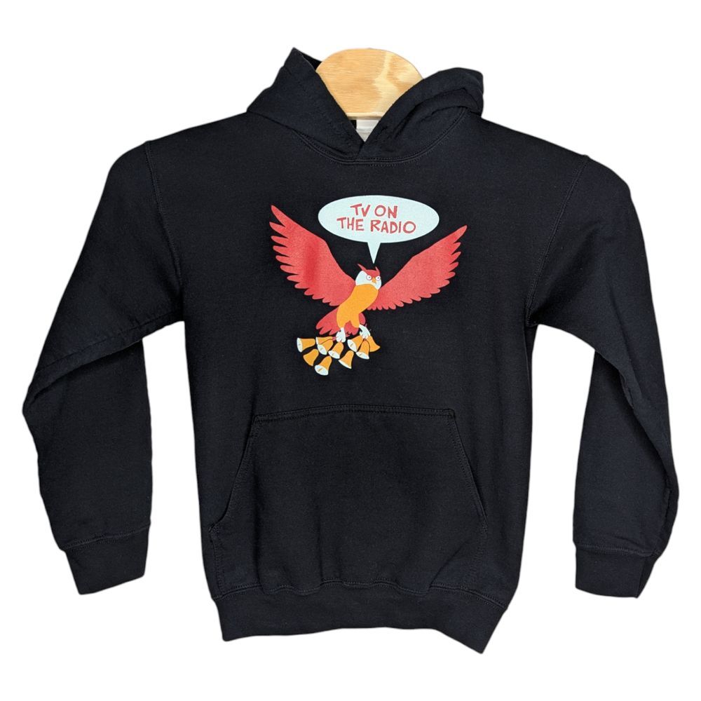 TV On The Radio Hoodie Adult Small‎ Hooded Sweatshirt Pullover Black Music Bird
